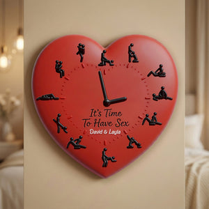 Love Position Hanging Wall Clock - Personalized Gifts For Couples 01namg261225 - Hanging Wall Clock - GoDuckee