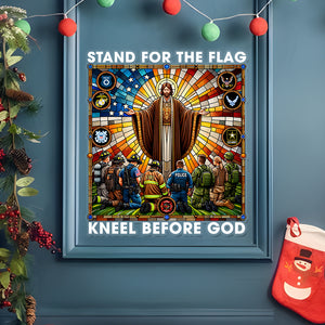 Gifts For First Responders Plastic Decal, Stand For The Flag Kneel Before God 02QHQN160824 - Decal Sticker - GoDuckee