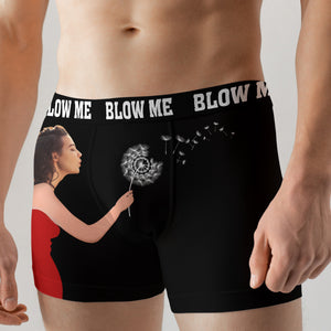 Blow Me, Funny Custom Photo Men Boxer Briefs, Gift For Him, Husband Boxer, Funny Gifts - Boxer Briefs - GoDuckee