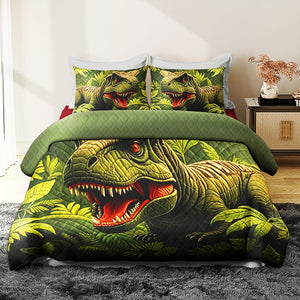 Personalized Gifts For Dinosaur Lover Quilt Bed Set, Majestic T-Rex 01qhqn200125 - Blanket - GoDuckee