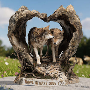 Wolf Couple Acrylic Plaque - Personalized Gifts For Couple 03TGDT180625 - Shaped Plaques - GoDuckee