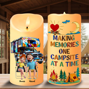 Camping Couple On Wheels LED Candle - Personalized Gifts For Couple 08TGLU220725 - Led Candle - GoDuckee