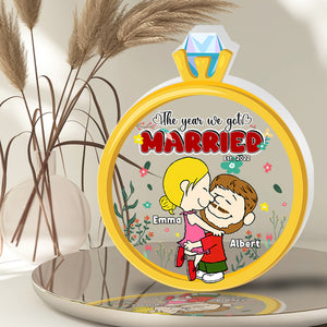 Personalized Gifts For Couples Shaped Acrylic Plaque Married Ring 01XQLU070125HG - Shaped Plaques - GoDuckee