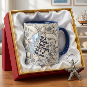 Mama Turtle & Her Babies Accent Mug - Personalized Gifts For Moms 03PAQN150426 - Coffee Mug - GoDuckee
