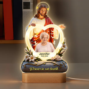 Jesus Forever In Our Heart Led Light - Personalized Custom Photo Gifts For Jesus Lovers 04HUQN030625 - Led Night Light - GoDuckee