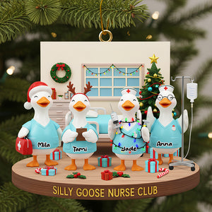 Nurse Goose Coworkers Ornament - Personalized Gifts For Coworkers Christmas Ornament 05NADT071125 - Ornament - GoDuckee
