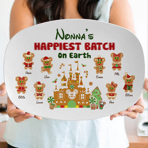 Nonna's Happiest Batch, Cute Gingerbreadman, Personalized 05HTDT091123 Resin Plate, Christmas Gift For Family - Resin Plate - GoDuckee
