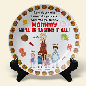 Personalized Gifts For Mom Round Plate We'll Be Tasting It All 06XQQN240325HG - Plates - GoDuckee