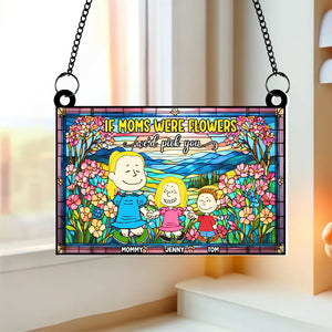 Personalized Gifts For Mom Suncatcher, Flower Garden Stained Glass Art 04qhtn130225hh - Ornament - GoDuckee