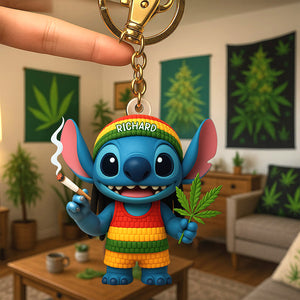 Cute Tropical Alien Acrylic Keychain - Personalized Gifts For Weed Lovers 06TOQN030625 - Keychains - GoDuckee