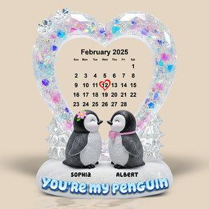 Penguin Couple Acrylic Plaque - Personalized Gifts For Couple 03toqn210625 - Shaped Plaques - GoDuckee