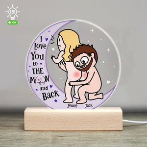 I Love You To The Moon And Back, Personalized 3D Led Light, Funny Couple, Gifts For Couple - Led Night Light - GoDuckee
