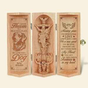 Personalized Dog Haven Openable Wooden Cylinder Sculpture of Jesus Christ 05xqqn240125 - Wooden Cylinder Sculpture - GoDuckee