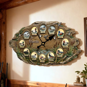 Duck Hunting Hanging Wall Clock - Personalized Gifts For Hunters 01humg200126 - Hanging Wall Clock - GoDuckee