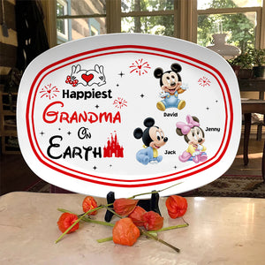 Personalized Gifts For Grandma Plate Happiest Grandma On Earth 01OHTN270324 - Plates - GoDuckee