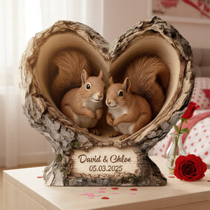 Squirrel Couple Acrylic Plaque – Personalized Gifts for Couple 04hyqn101225 - Shaped Plaques - GoDuckee