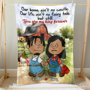 Personalized Gifts For Farmer Couple Blanket 01qhpu130125hg You're My Queen/King - Blanket - GoDuckee