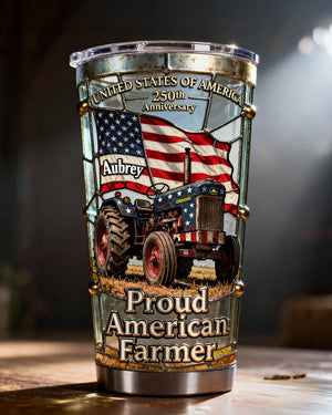Proud American Farmer Tumbler - Personalized Gifts For Farmers 02qhmg300126 - Tumbler Cup - GoDuckee