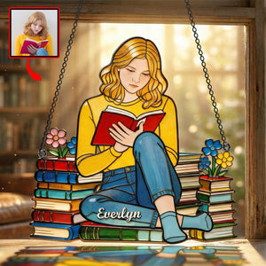 Book Lover Suncatcher - Custom Photo Gifts For Book Lovers 01nadh030426 - Ornament - GoDuckee