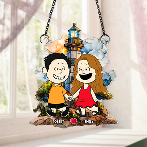 Personalized Gifts For Couple Suncatcher Ornament 02kapu110125hh - Ornament - GoDuckee