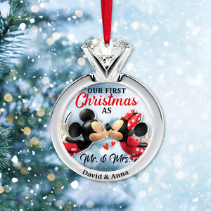 Our First Christmas As Mr And Mrs, Personalized Acrylic Ornament, PW-02QHTN041023, Xmas Gift For Couple, Anniversary Gift Idea - Ornament - GoDuckee