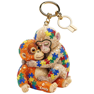 Autism Monkey Punch Keychain - Personalized Gift For Autism Mom 05naqn140326 - Keychains - GoDuckee