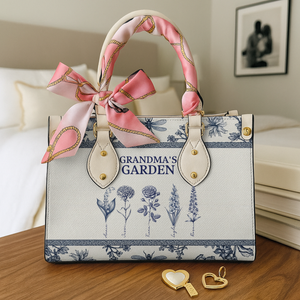 Grandma's Garden Leather Bag - Personalized Gifts For Grandma 02ohlu010825 - Leather Bag - GoDuckee