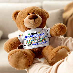 Autism Awareness Bear With Personalized Shirt 05toqn270225 - Bear - GoDuckee