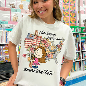 Personalized Gifts For Christians Girl Shirt, Love Jesus & America 02qhqn040125hg - Shirts - GoDuckee
