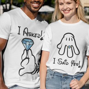 I Asked - I Said Yes, 07ACDT281223 Personalized Couple Shirt, Best Gifts - Shirts - GoDuckee