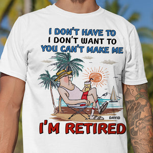 Personalized Gifts For Grandpa Shirt 04hutn190624 Retired Man on The Beach - Shirts - GoDuckee