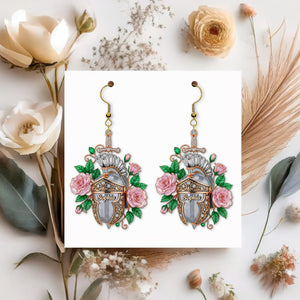 Knight Helmet Aesthetic Earrings, Personalized Gifts For Female Warrior Of God 04qhtn120725 - Earrings - GoDuckee