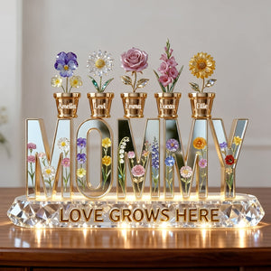 Birthmonth Flowers Kids Acrylic Plaque - Personalized Gifts For Grandma, Mom Plaque 01KIDT060226 - Shaped Plaques - GoDuckee