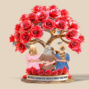 Personalized Gifts For Mom Plaque Mother Daughters Forever Linked Together 06tgqn220425tm - Shaped Plaques - GoDuckee