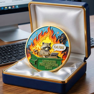 Funny Raccoon Dumpster Printed Metal Coin - Personalized Gifts For Office Workers 05naqn030326 - Coin - GoDuckee