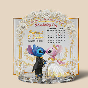 Wedding Couple Plaque - Personalized Gifts For Couple 05ohqn250625 - Shaped Plaques - GoDuckee