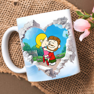 Personalized Gift For Couple Valentine Mug Cartoon Couple 01OHLU191224HG - Coffee Mug - GoDuckee