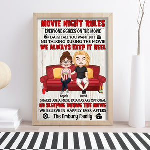 Movie Night Rules Personalized Canvas Print 02NATN080823HH - Poster & Canvas - GoDuckee