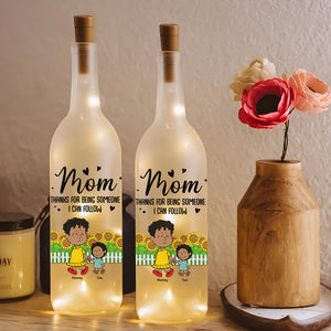 Personalized Gifts For Mom Bottle Lamp 05totn210225hh Mom Thanks For Being Someone We Can Follow - Bottle Lamp - GoDuckee