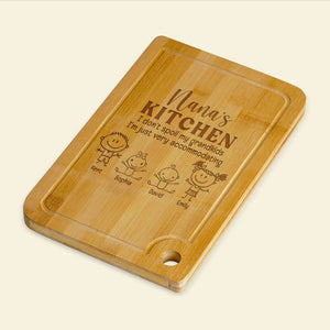 Nana's Kitchen I Don't Spoil My Grandkids I'm Just Very Accommodating-Personalized Engraved Cutting Board -Gift For Grandma- Grandma Cutting Board - Home Decor - GoDuckee
