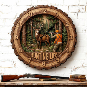 Personalized Gifts For Hunters Acrylic Hanging Wall Clock 03HUTN231225 - Hanging Wall Clock - GoDuckee