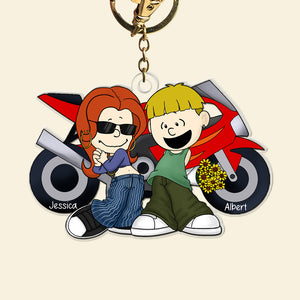 Personalized Gifts For Motorcycle Couple Keychain 05ohqn070125hg - Keychains - GoDuckee