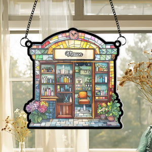 Personalized Gifts For Barber Suncatcher Ornament Hair Salon 01OHMH070125 - Ornament - GoDuckee