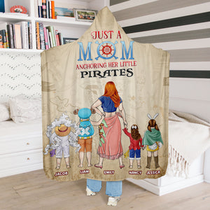 Personalized Gifts For Mom Wearable Blanket Just A Mom Anchoring Her Little Pirates 01TOPU200324PA - Blankets - GoDuckee