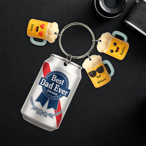 Best Dad With Little Beer Charms Acrylic Tag Keychain - Personalized Gifts For Father 01NAQN250425 - Keychains - GoDuckee