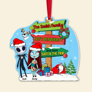 Let's Be Naughty And Save Santa The Trip, Personalized Ornament PW-03HUTN290923, Christmas Gift For Couple - Ornament - GoDuckee