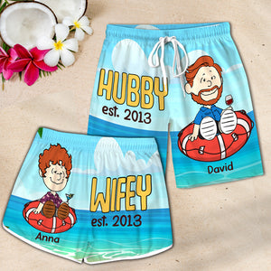 Personalized Gifts For Couple Matching Shorts 02xqtn180125pa - Beach Shorts - GoDuckee