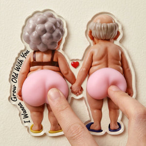 Naughty Old Couples Anti-collision Acrylic Fridge Magnet - Personalized Gifts For Couples 05hudt150626 - Fridge Magnet - GoDuckee