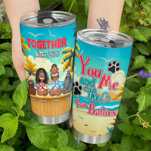 Personalized Gifts For Couples Tumbler Summer Couple & Fur Babies 03XQLU160125PA - Tumbler Cup - GoDuckee