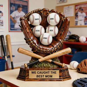 Caught The Best Mom Acrylic Plaque - Personalized Gifts For Baseball Lovers 01hytn030226 - Shaped Plaques - GoDuckee